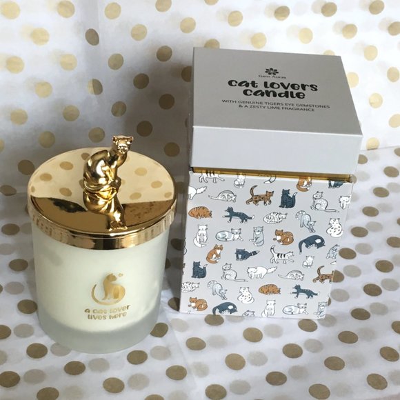 Collectible Cat Lover Gem Candle with Tiger's Eye Gemstone Limited Edition - Picture 13 of 16